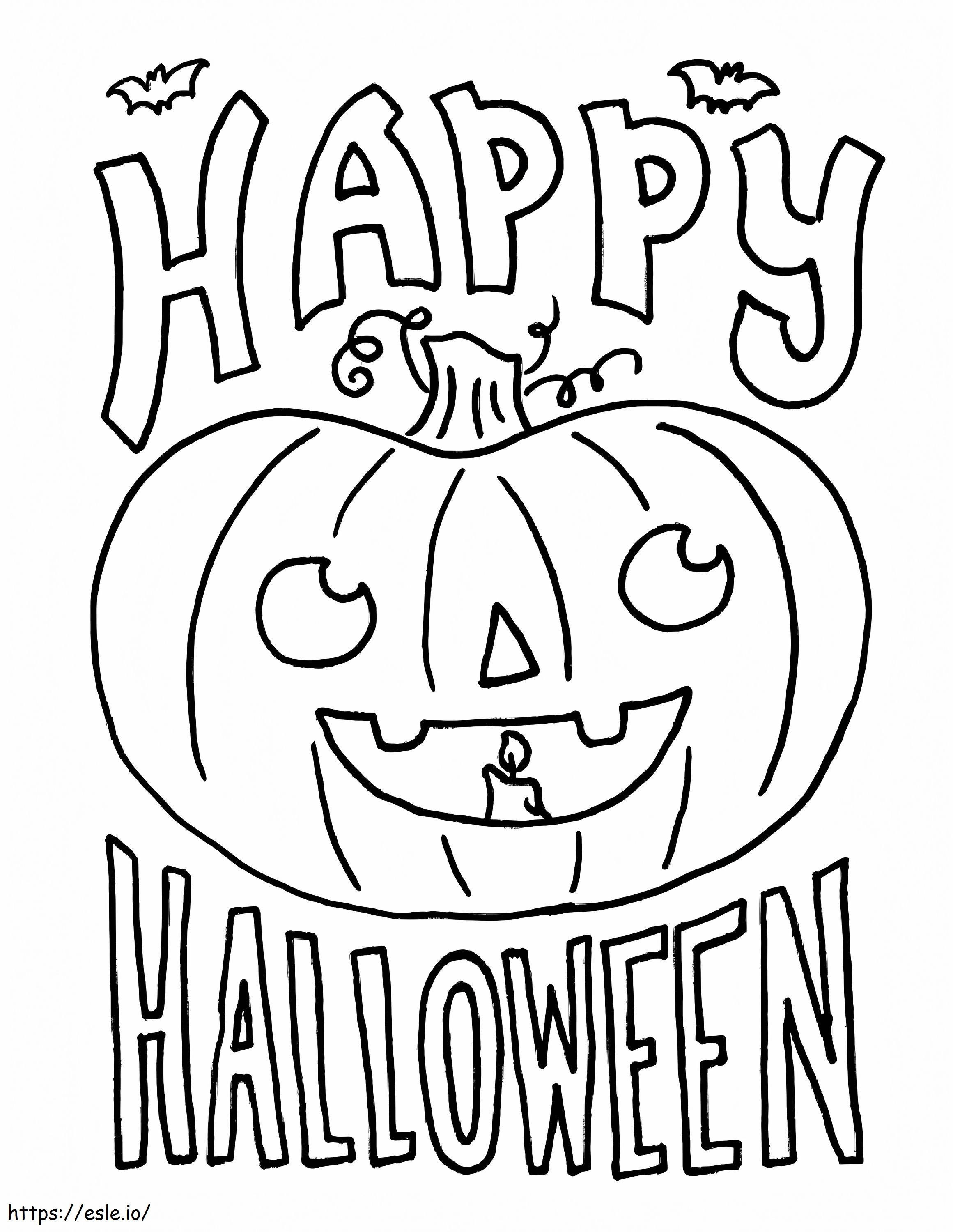 Happy Halloween With Pumpkin coloring page
