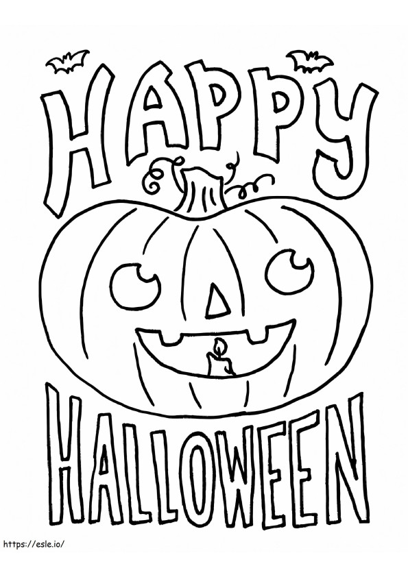 Coloriage Joyeux Halloween Avec Citrouille à imprimer dessin