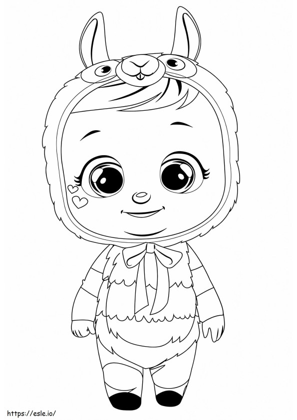 Lena Llama Cry Babie coloring page