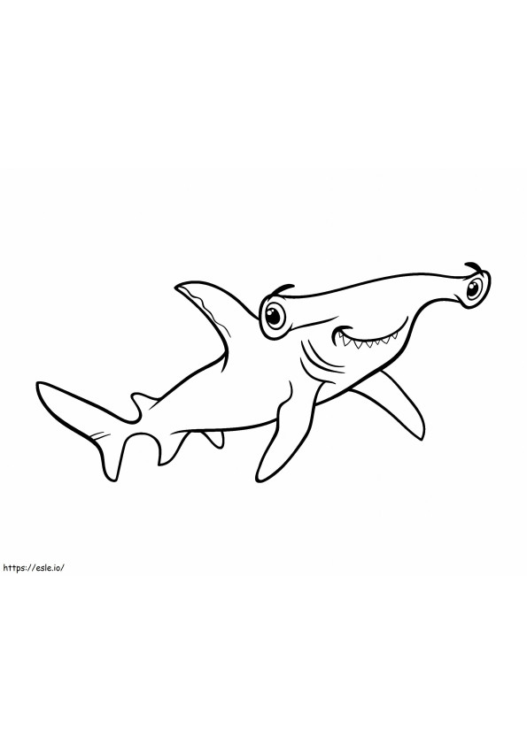 Gülümseyen Çekiçbaşlı Köpekbalığı boyama