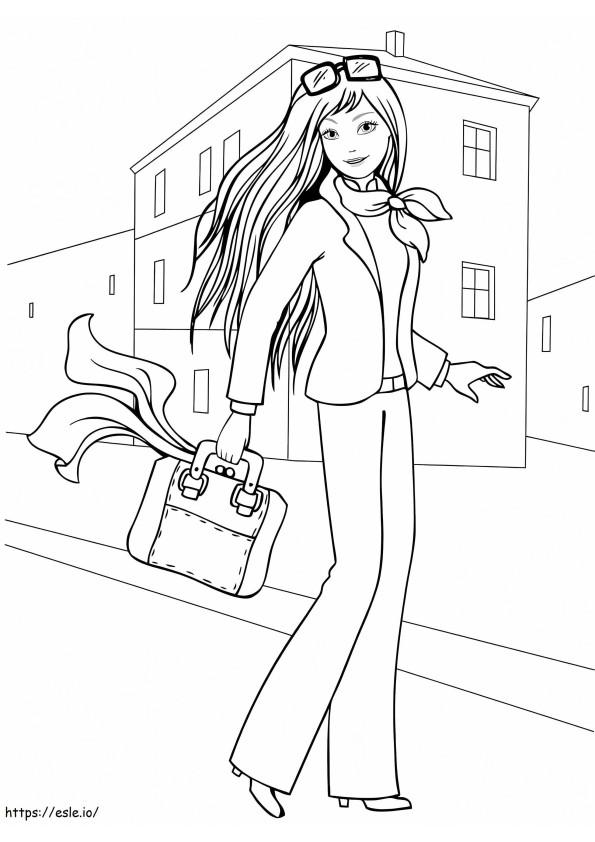 Girl With A Handbag coloring page
