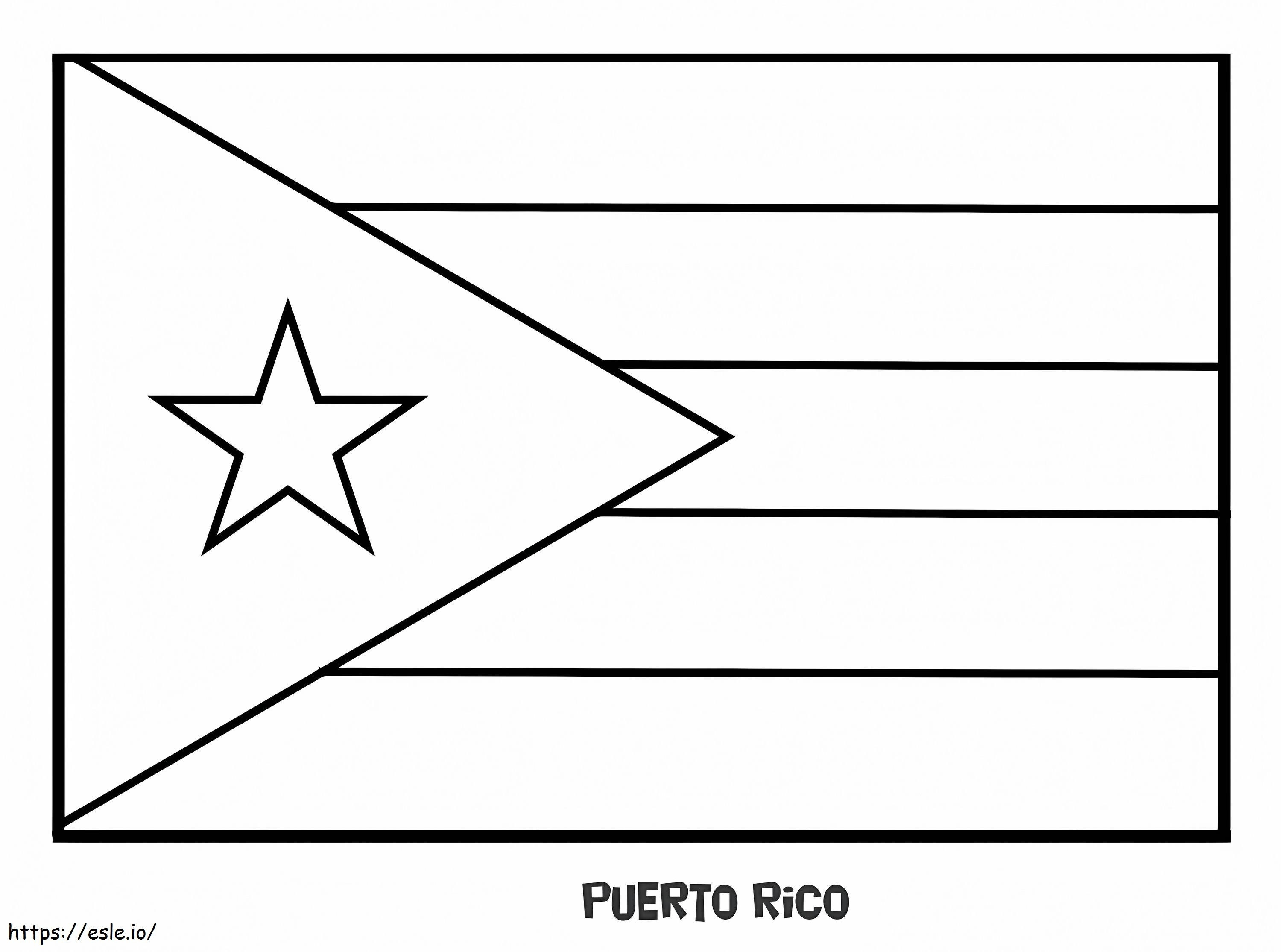 Coloriage Drapeau De Porto Rico à imprimer dessin