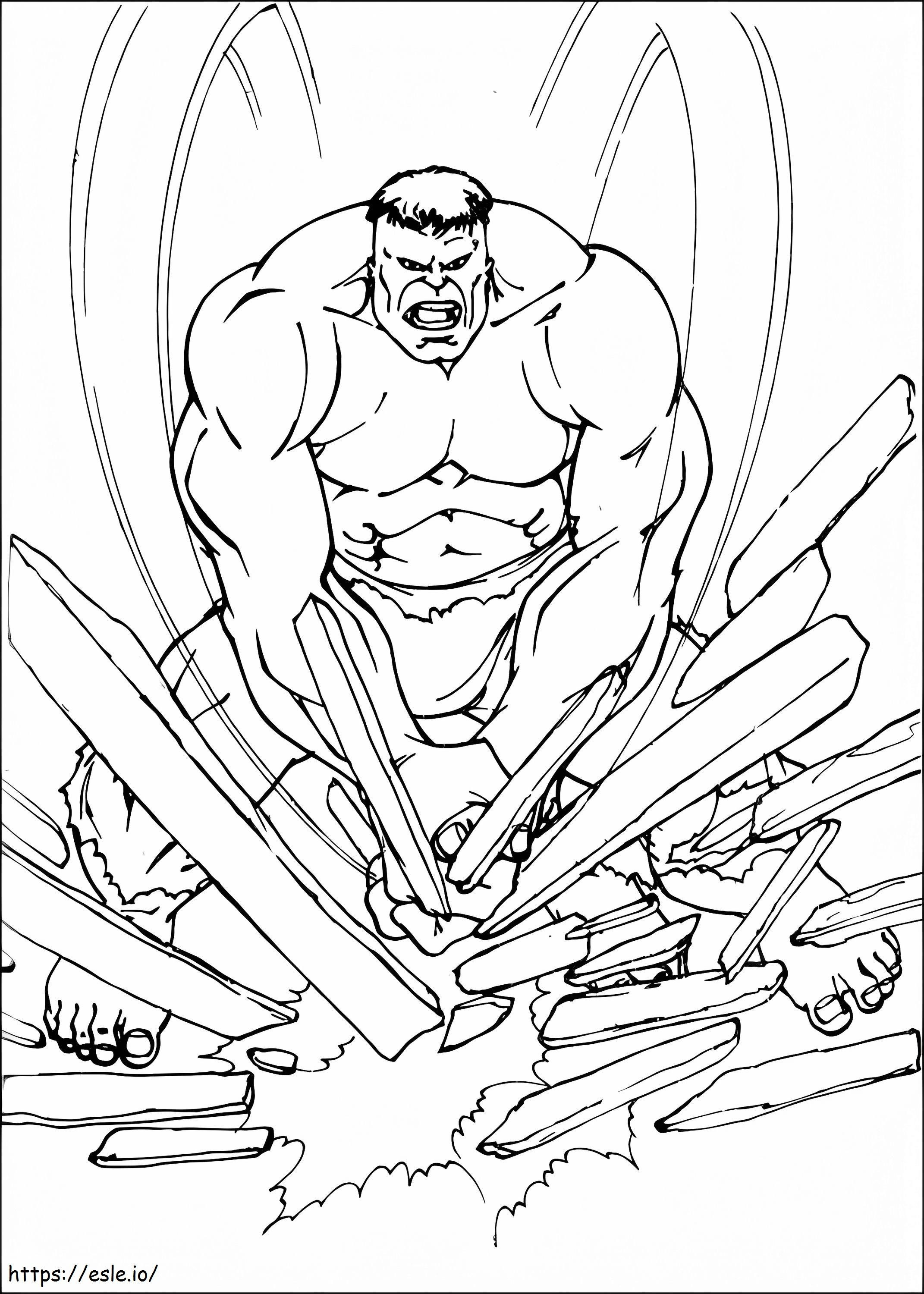 Coloriage Gravure sur bois de Hulk à imprimer dessin