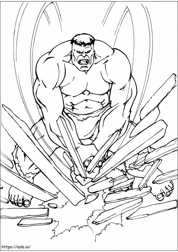 Xilogravura do Hulk para colorir