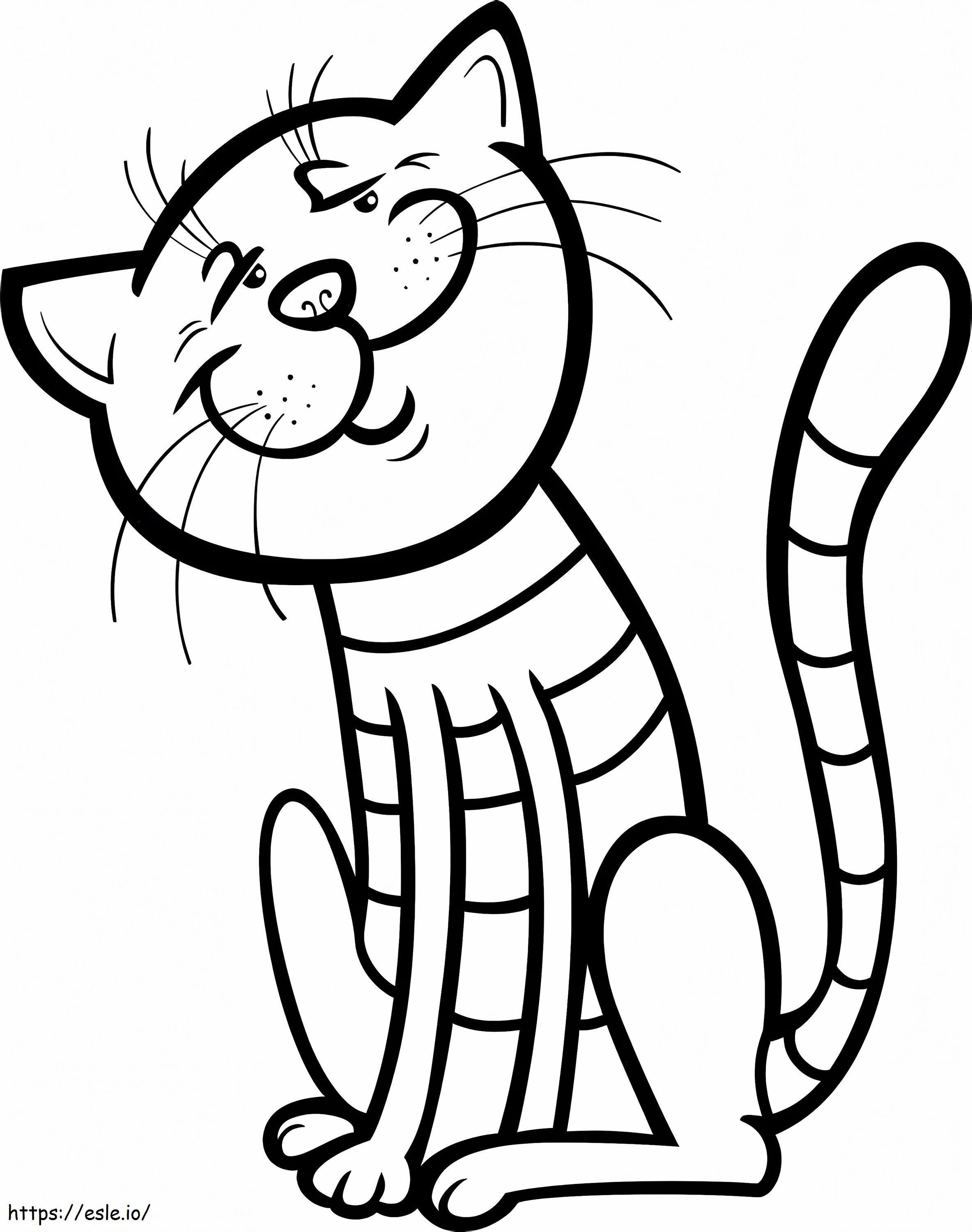 Cat With Funny Face coloring page