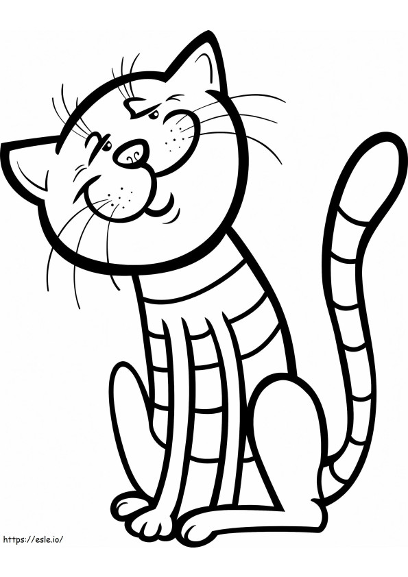 Cat With Funny Face coloring page