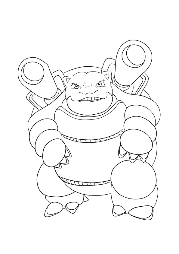 Blastoise coloring and free downloading sheet