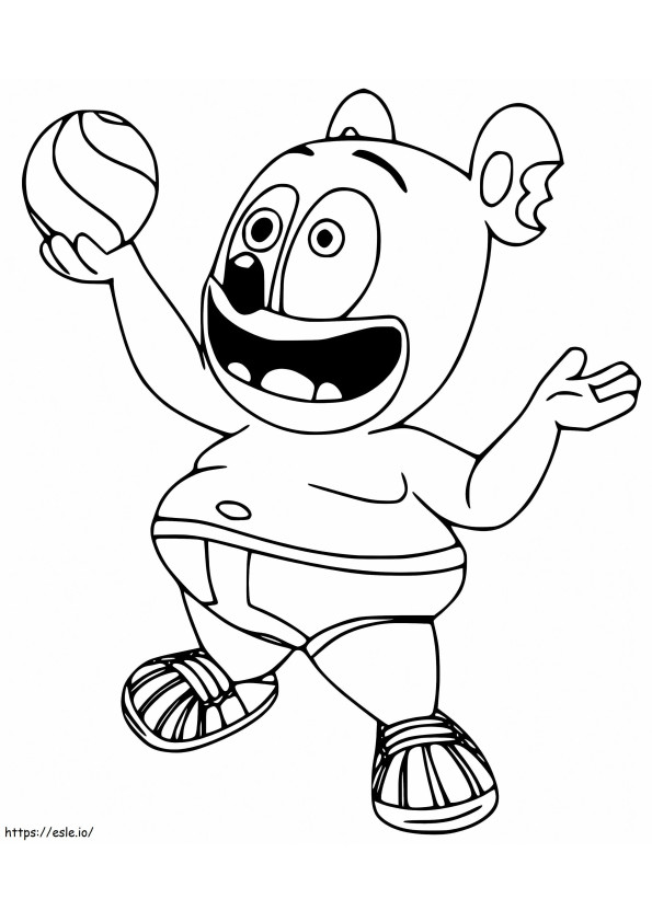 Gummy Bear And Ball coloring page