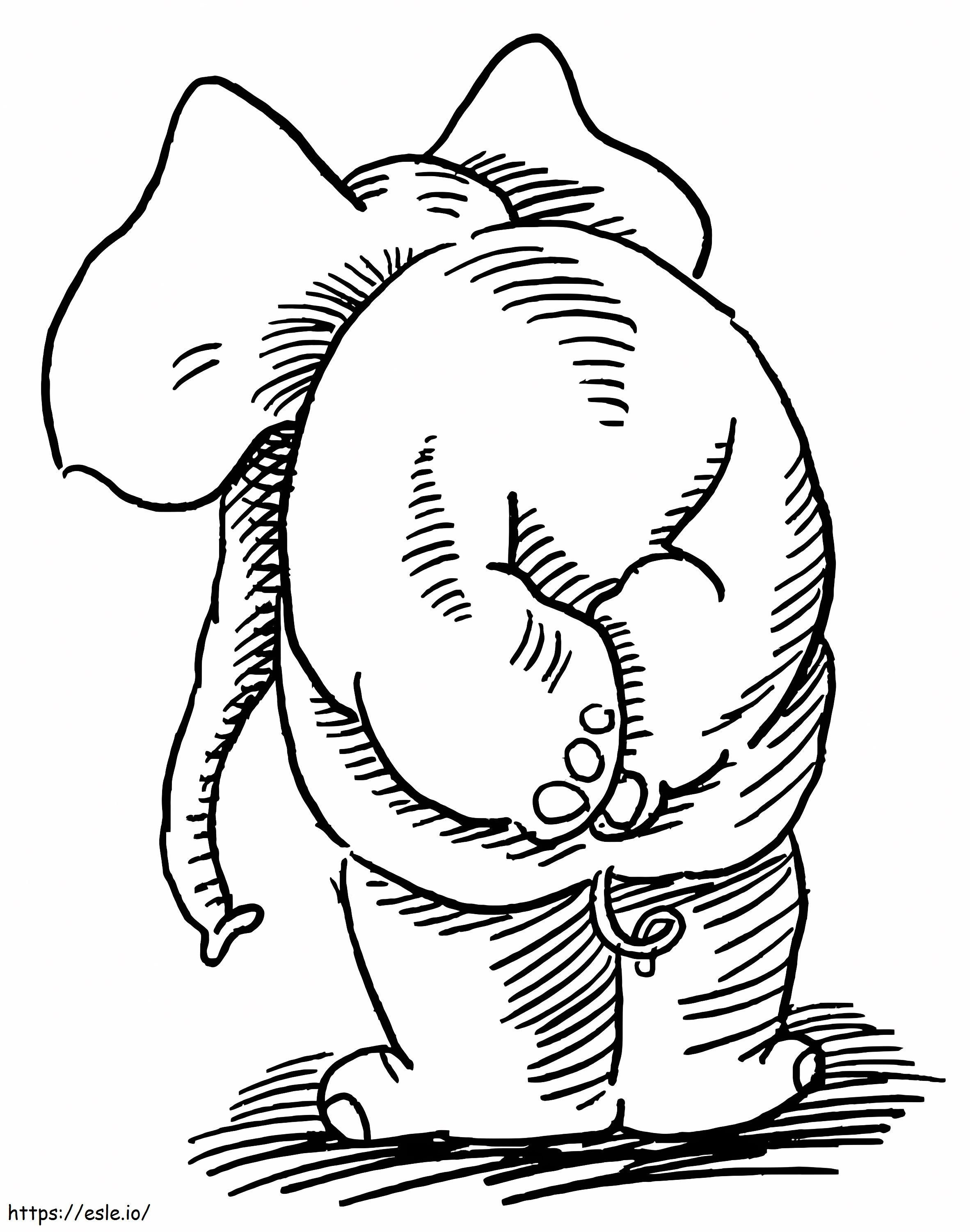 Elephant Is Thinking coloring page