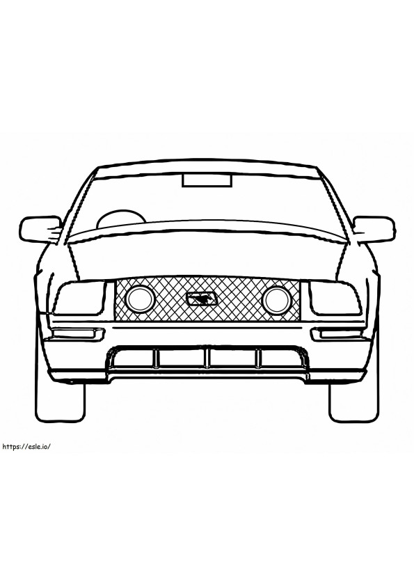 Mustang Front View coloring page