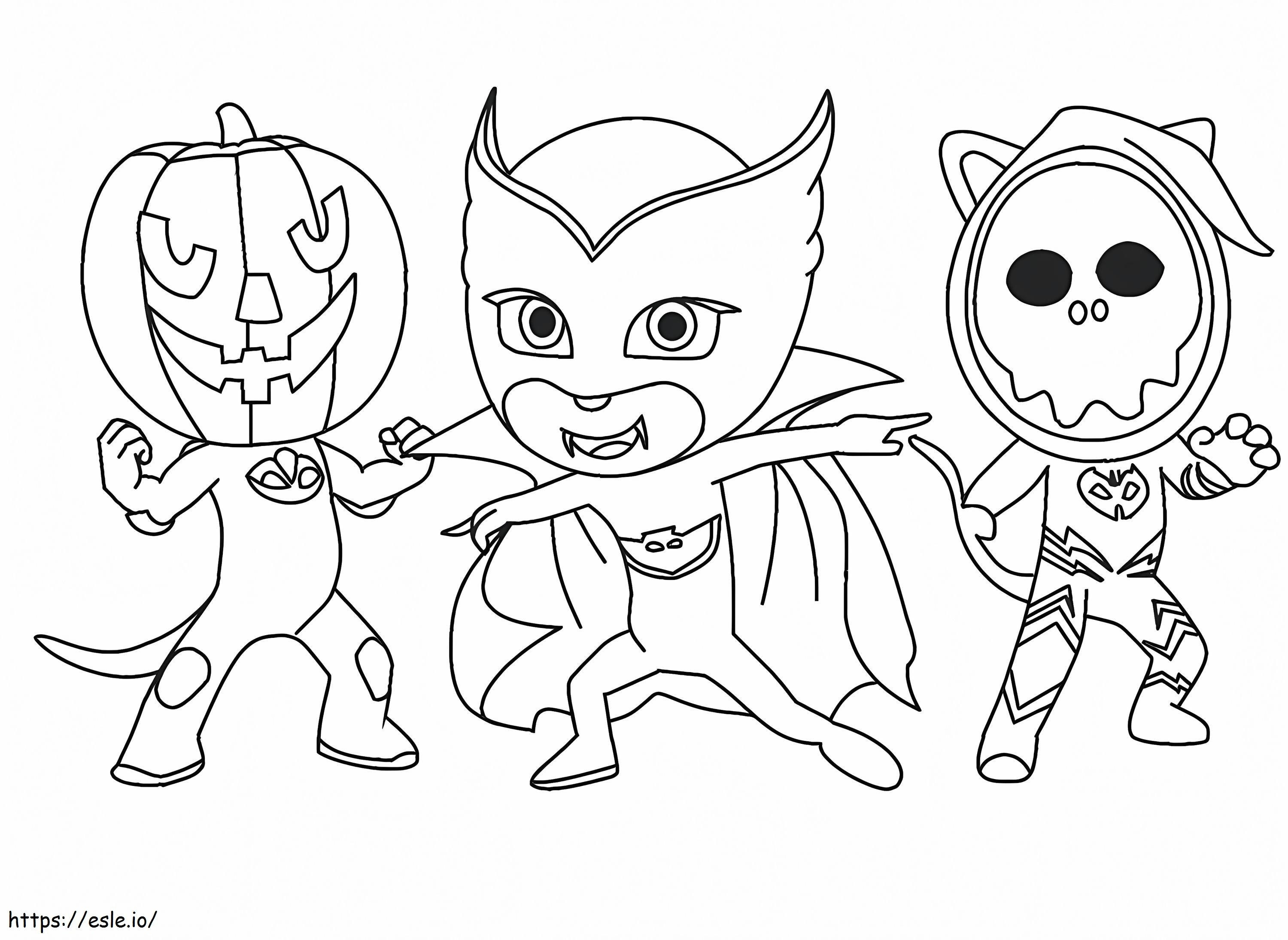 PJ Masks On Halloween coloring page