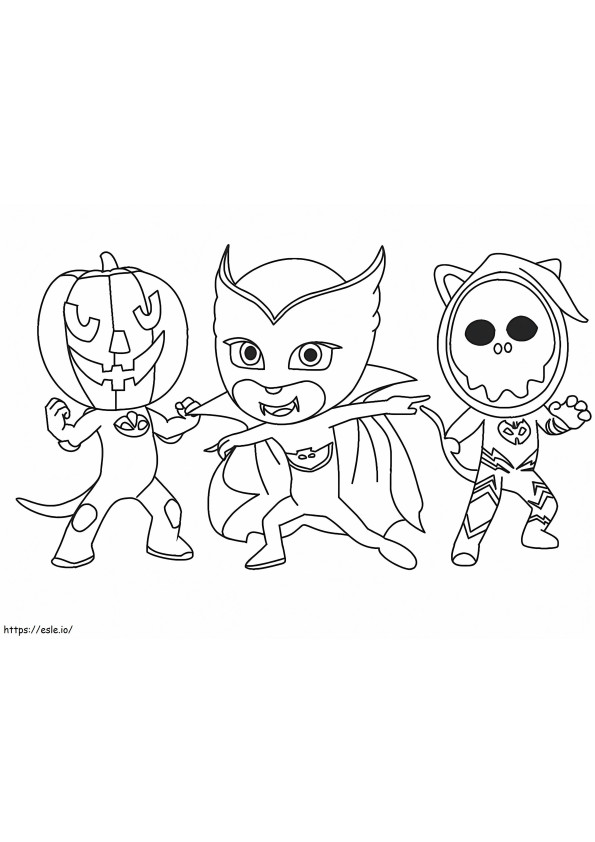 PJ Masks ad Halloween da colorare