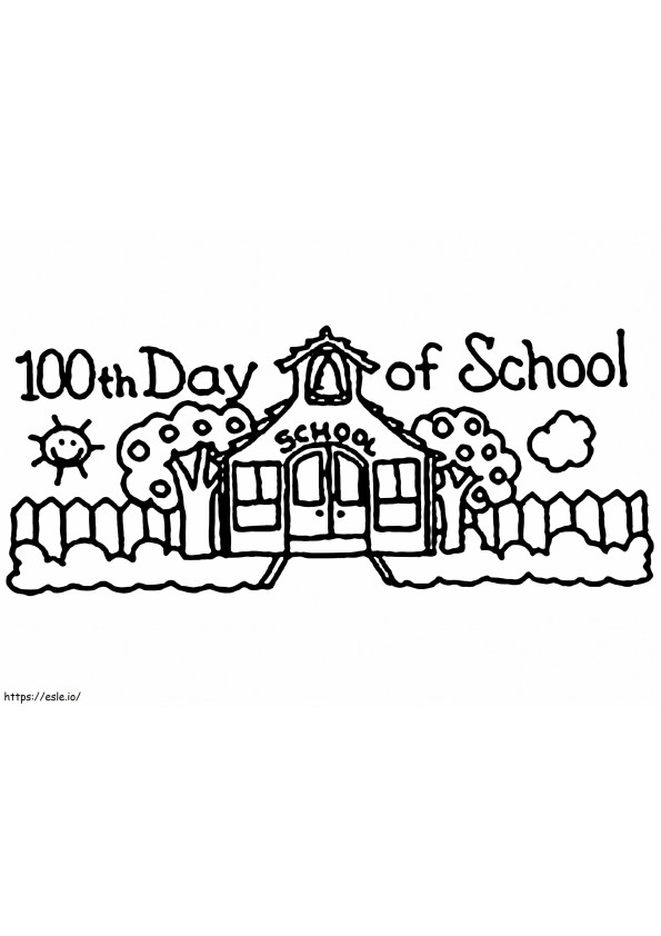 Tulosta 100. koulupäivä värityskuva