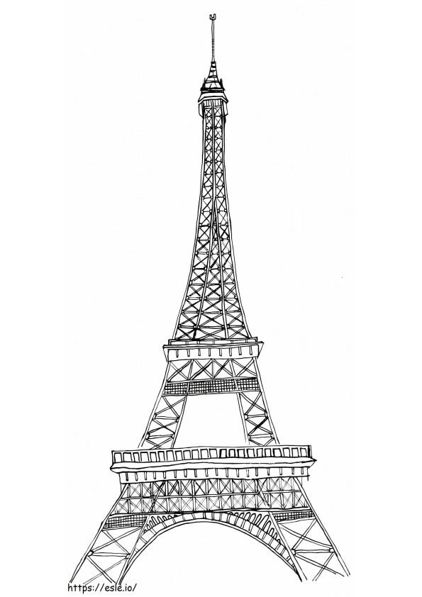 Coloriage Tour Eiffel 20 à imprimer dessin