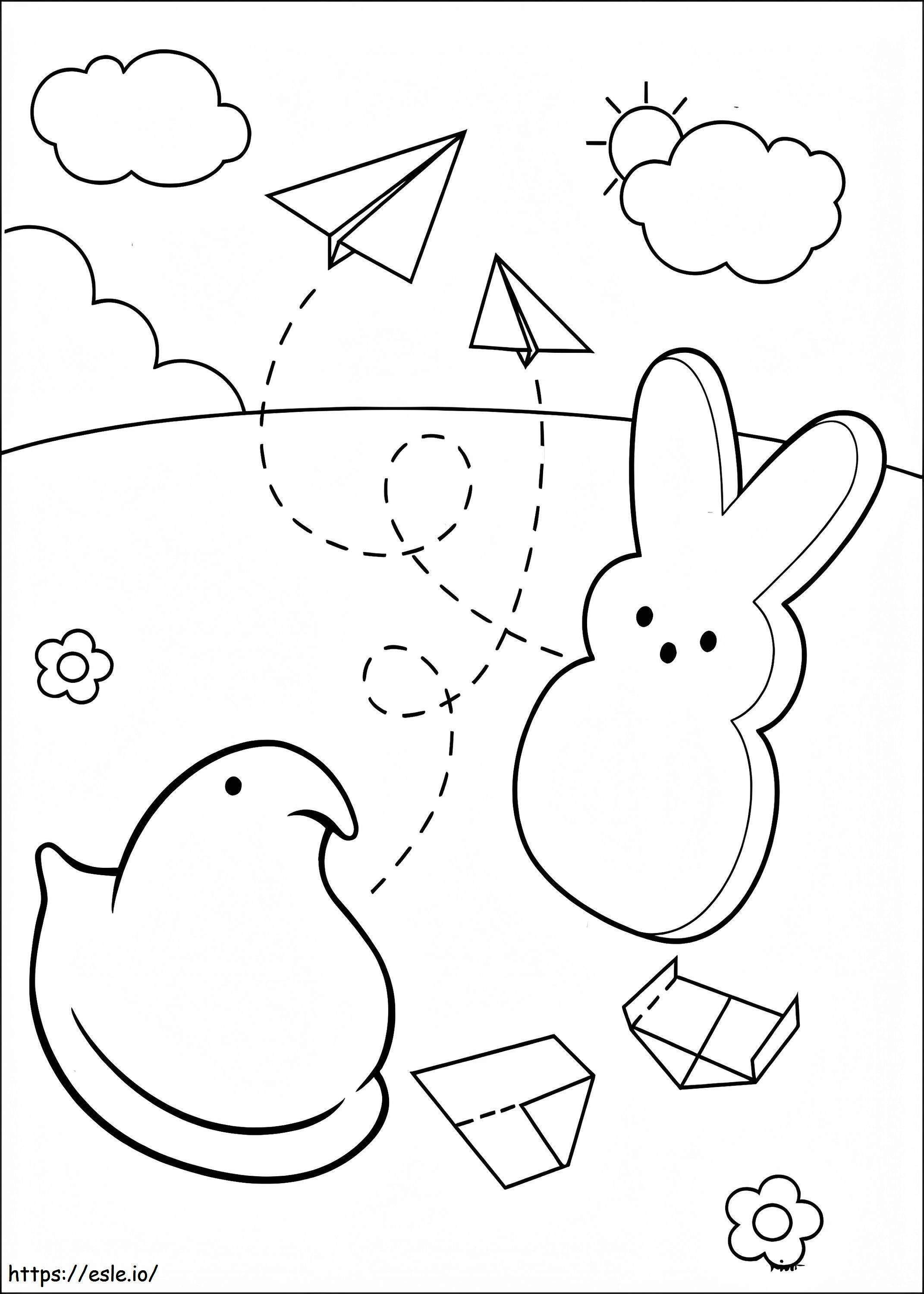 Marshmallow Peeps 12 Coloring Page ESLE