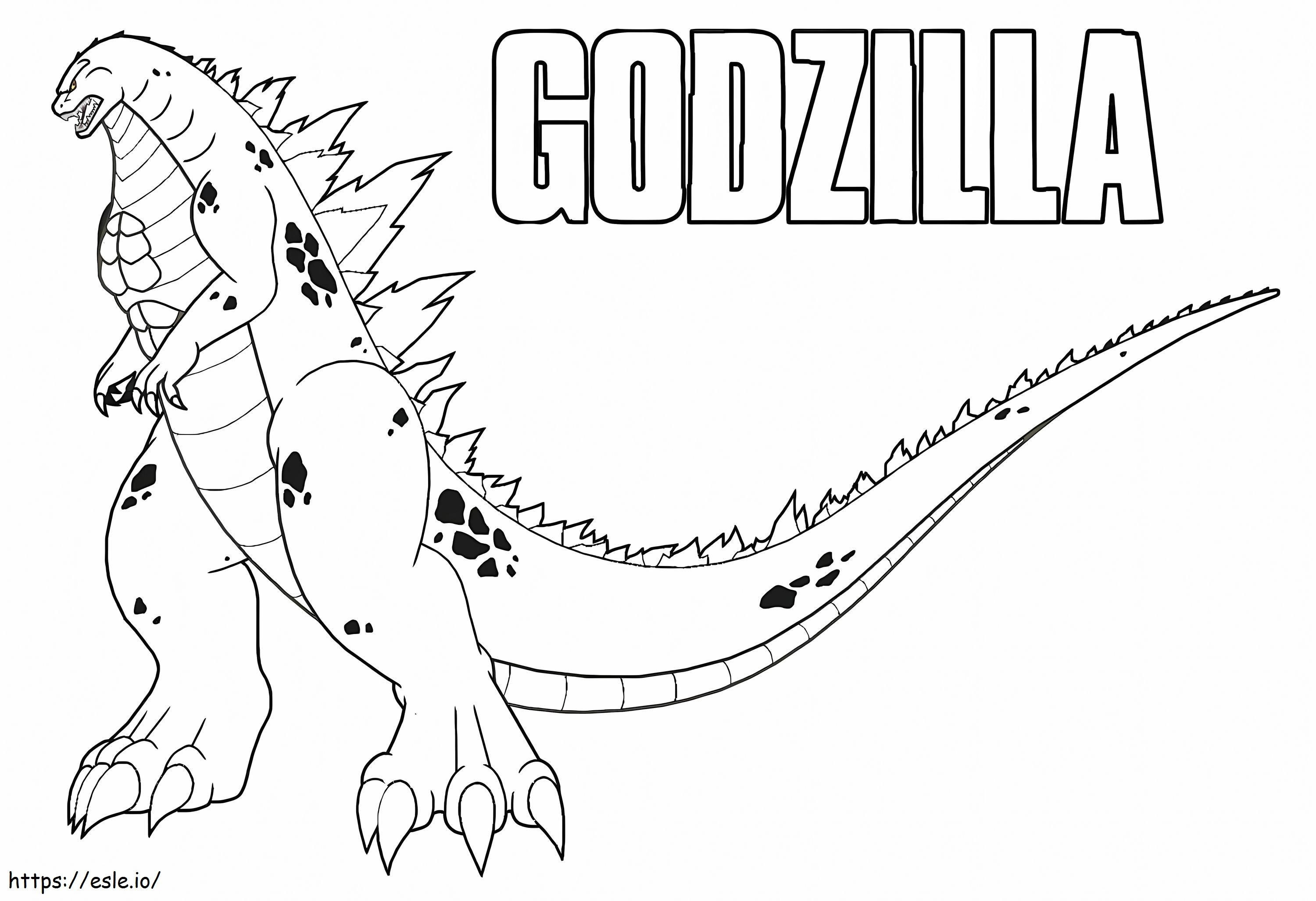 Godzilla Simplu de colorat