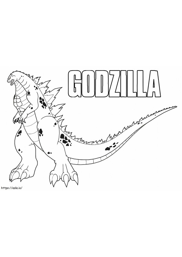 Godzilla Sederhana Gambar Mewarnai