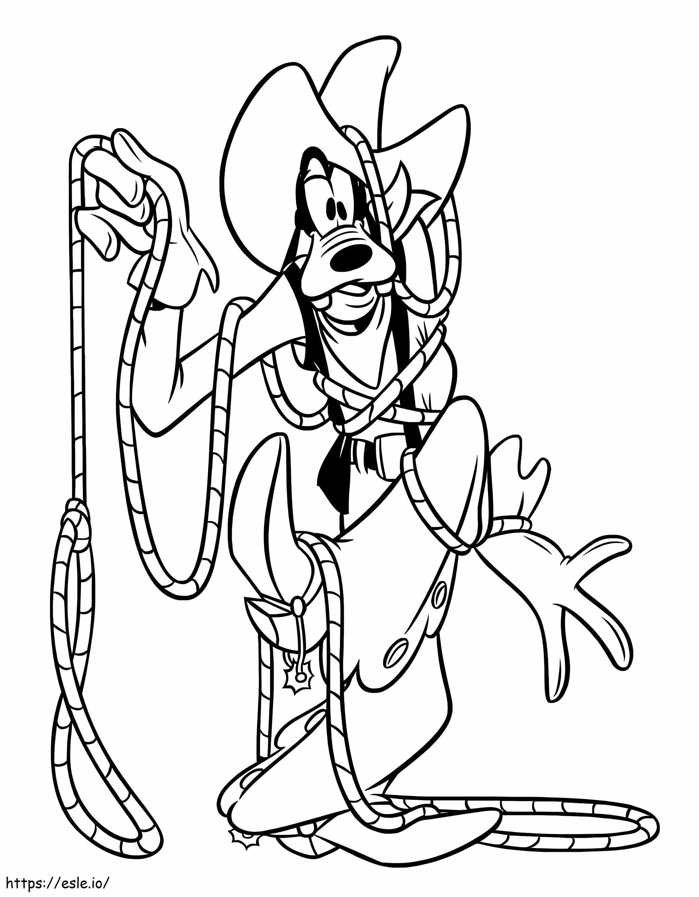 Goofy Cowboy coloring page