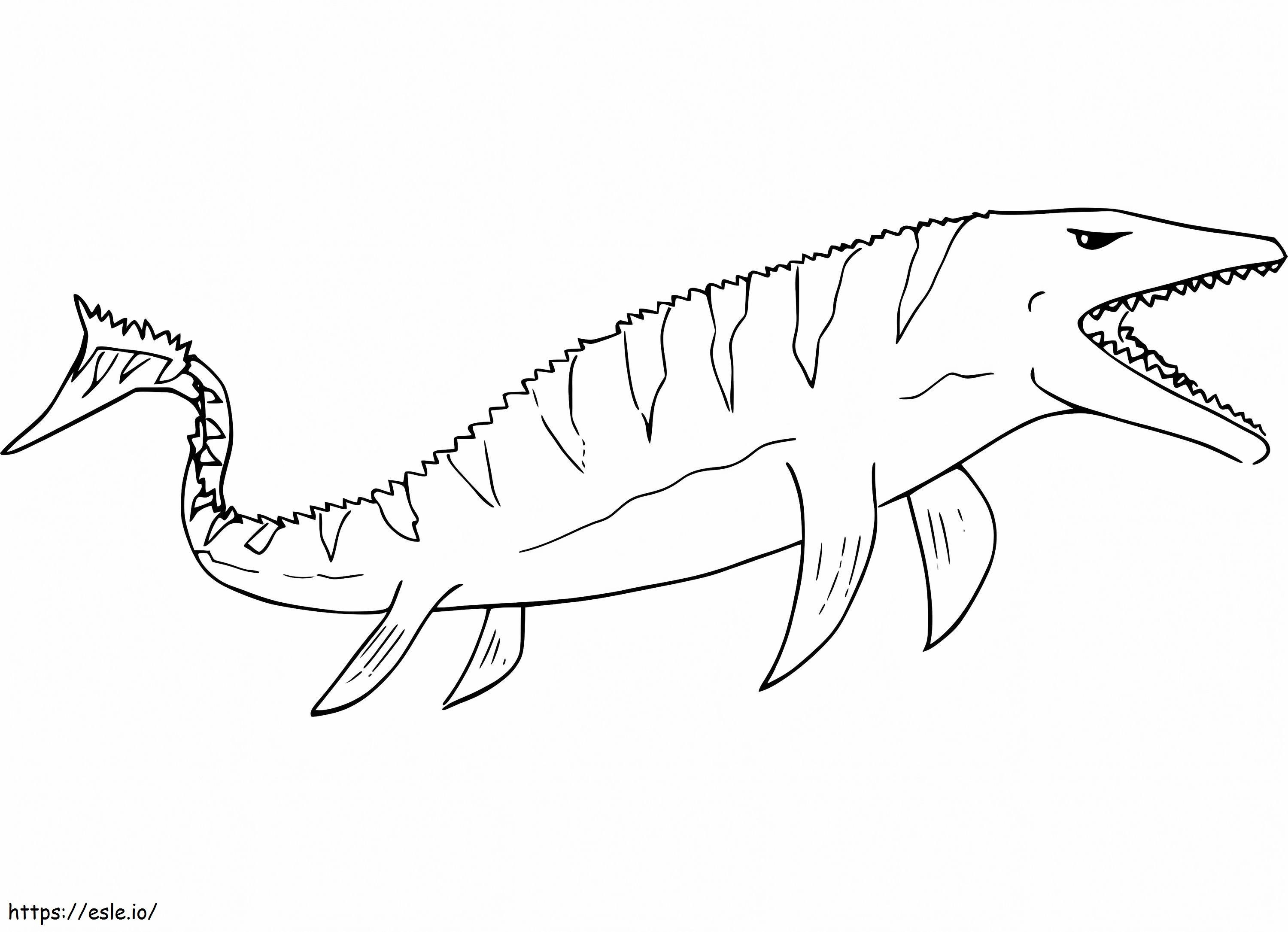 Angry Mosasaurus coloring page