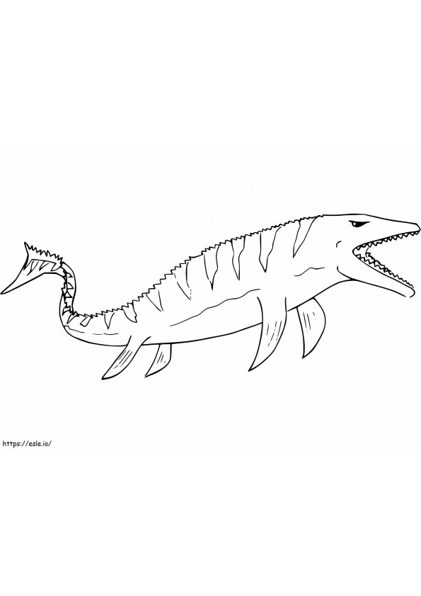 Coloriage Mosasaure en colère à imprimer dessin