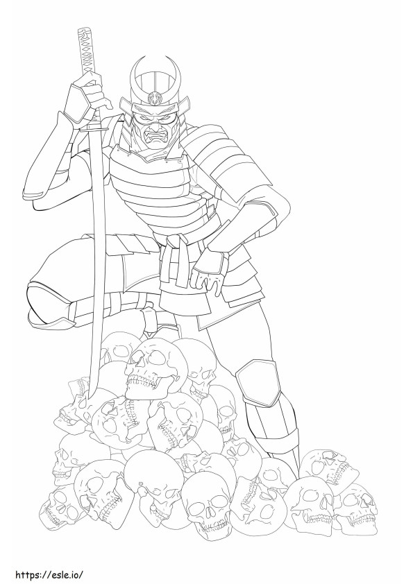 Samurai With Many Skulls Scaled