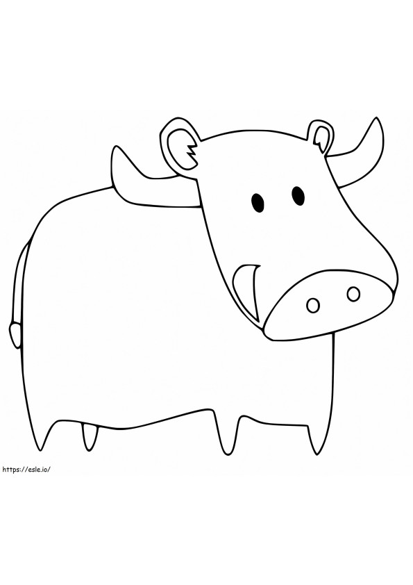 Coloriage Joyeux taureau à imprimer dessin