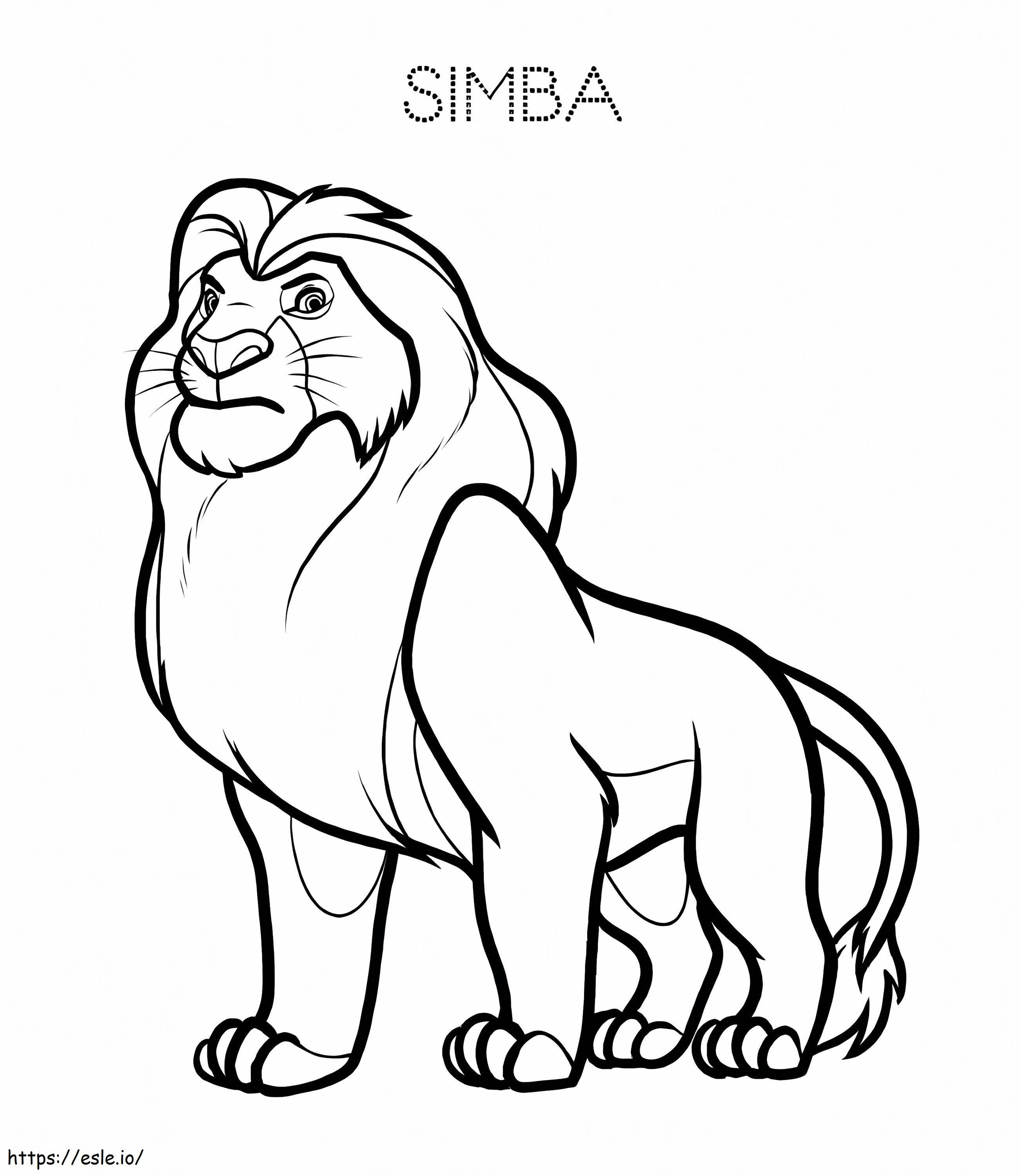 Strong Simba coloring page