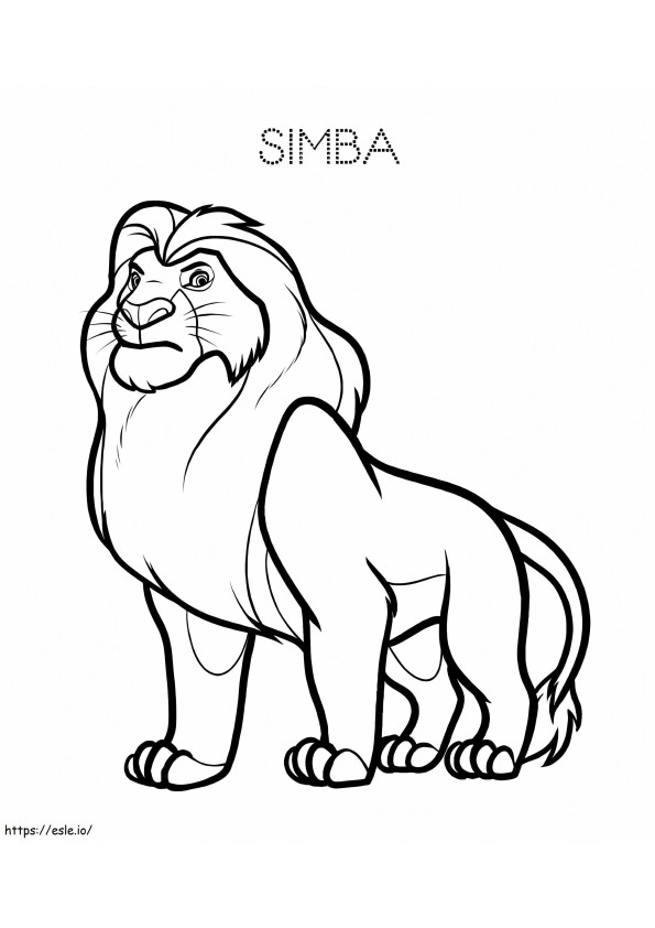 Coloriage Simba fort à imprimer dessin