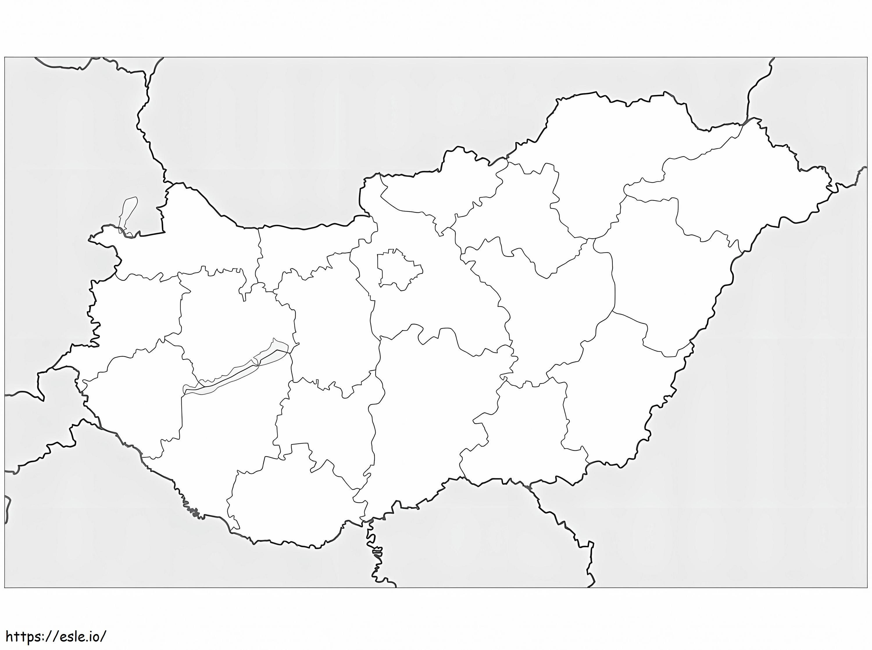 Unkarin kartta värityskuva