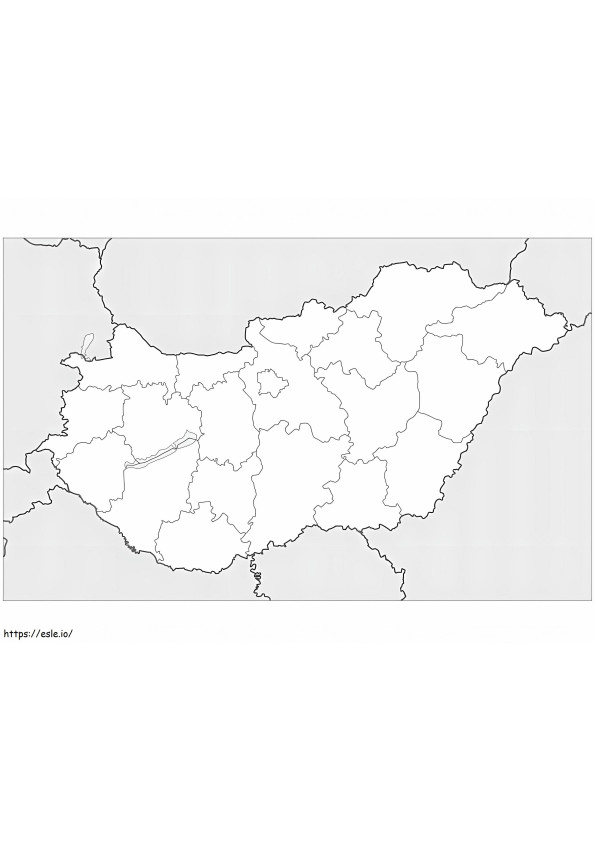 Unkarin kartta värityskuva