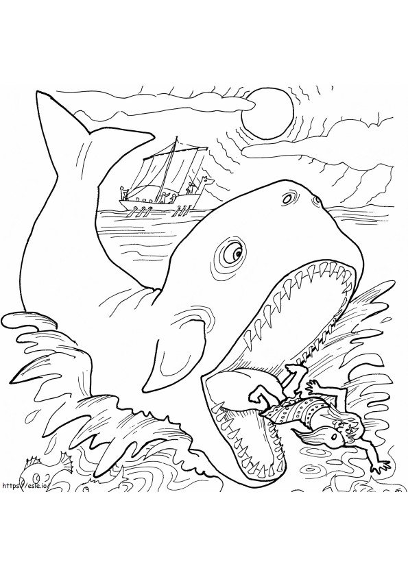 Jonah And The Whale 4 coloring page
