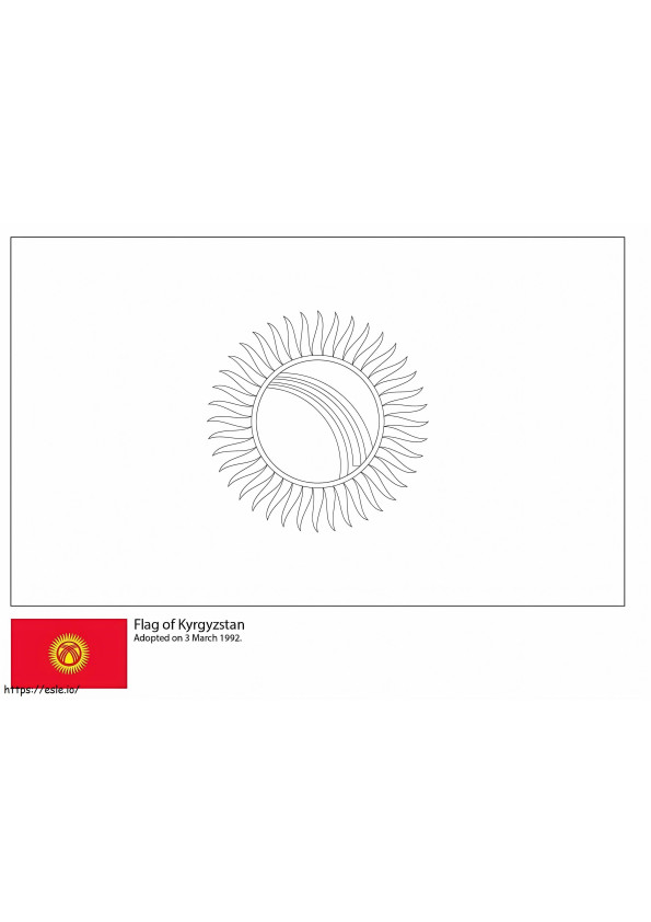Vlag van Kirgizië kleurplaat