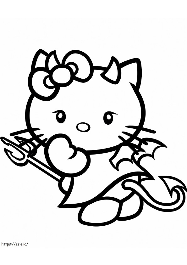 Coloriage Diable Hello Kitty à imprimer dessin