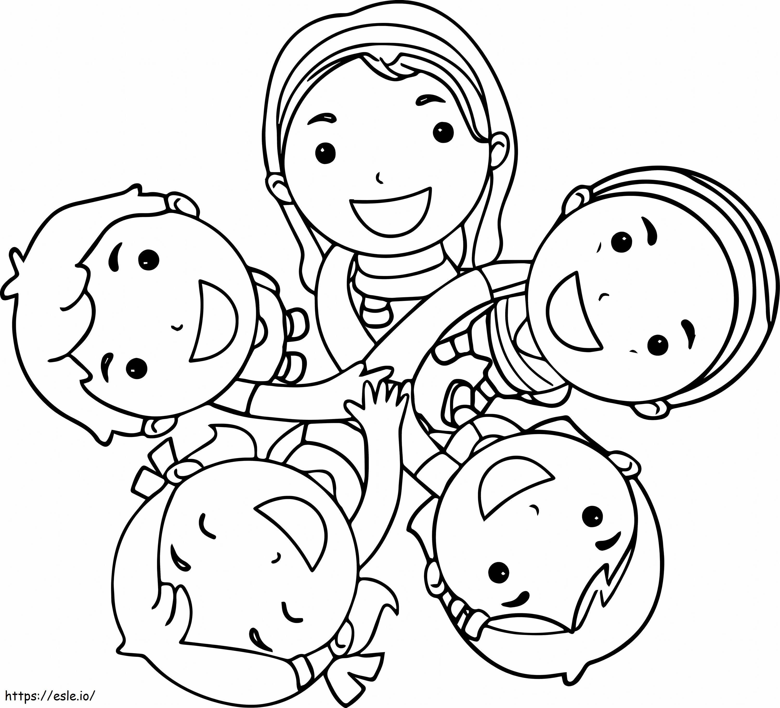 Five Friendship coloring page