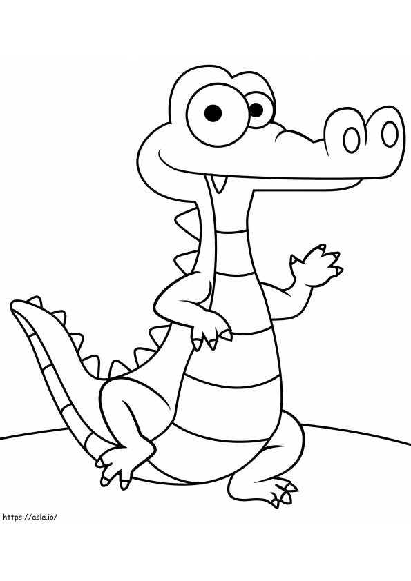 Piccolo alligatore da colorare