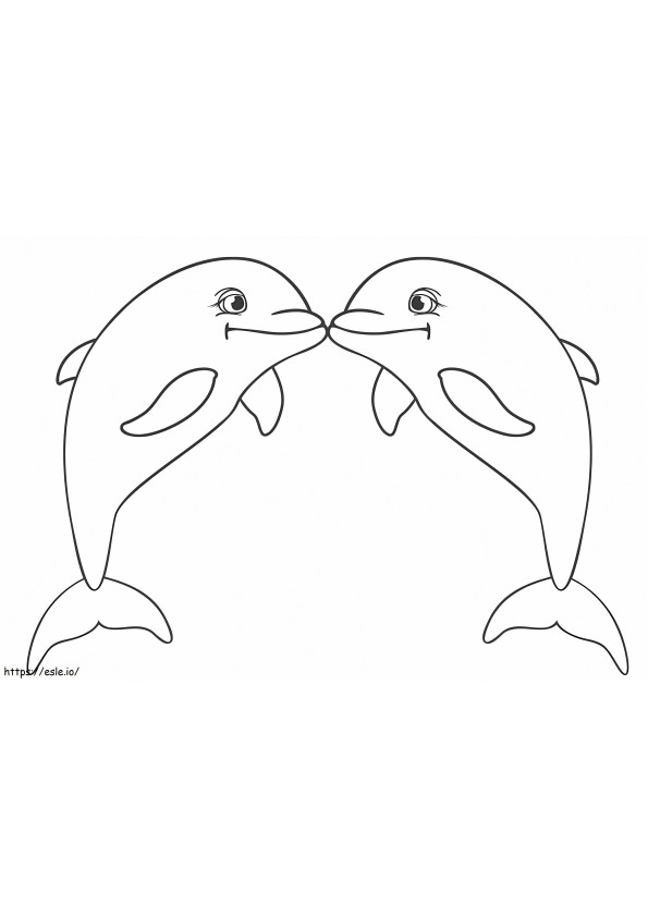 Easy Dolphins coloring page