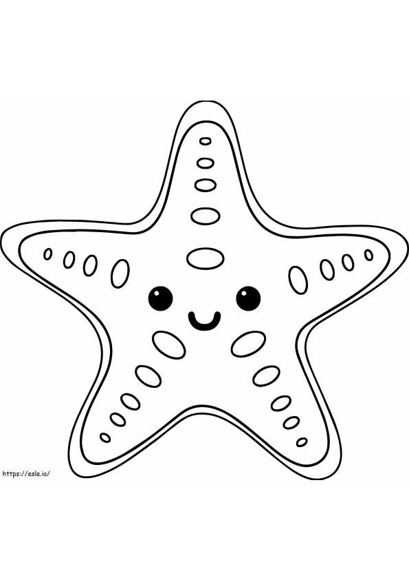 Estrella de mar sonriente para colorear