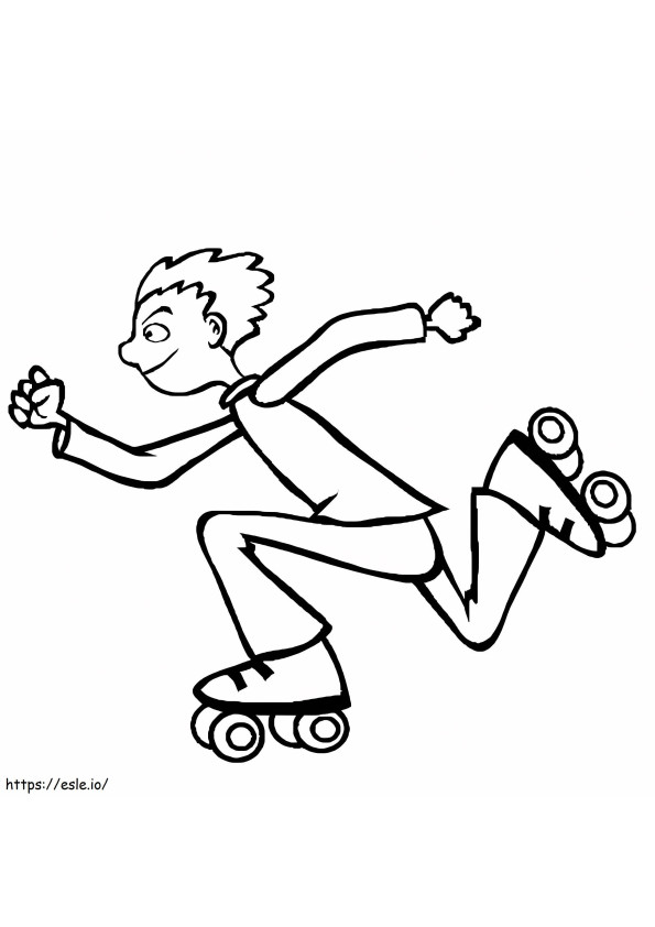 Băiat cu patine cu rotile de colorat