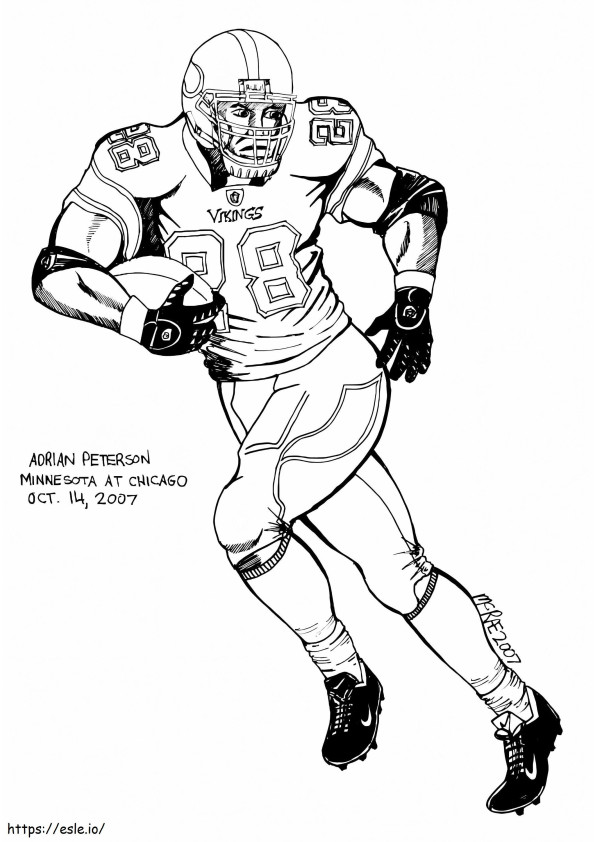 Printable Adrian Peterson coloring page