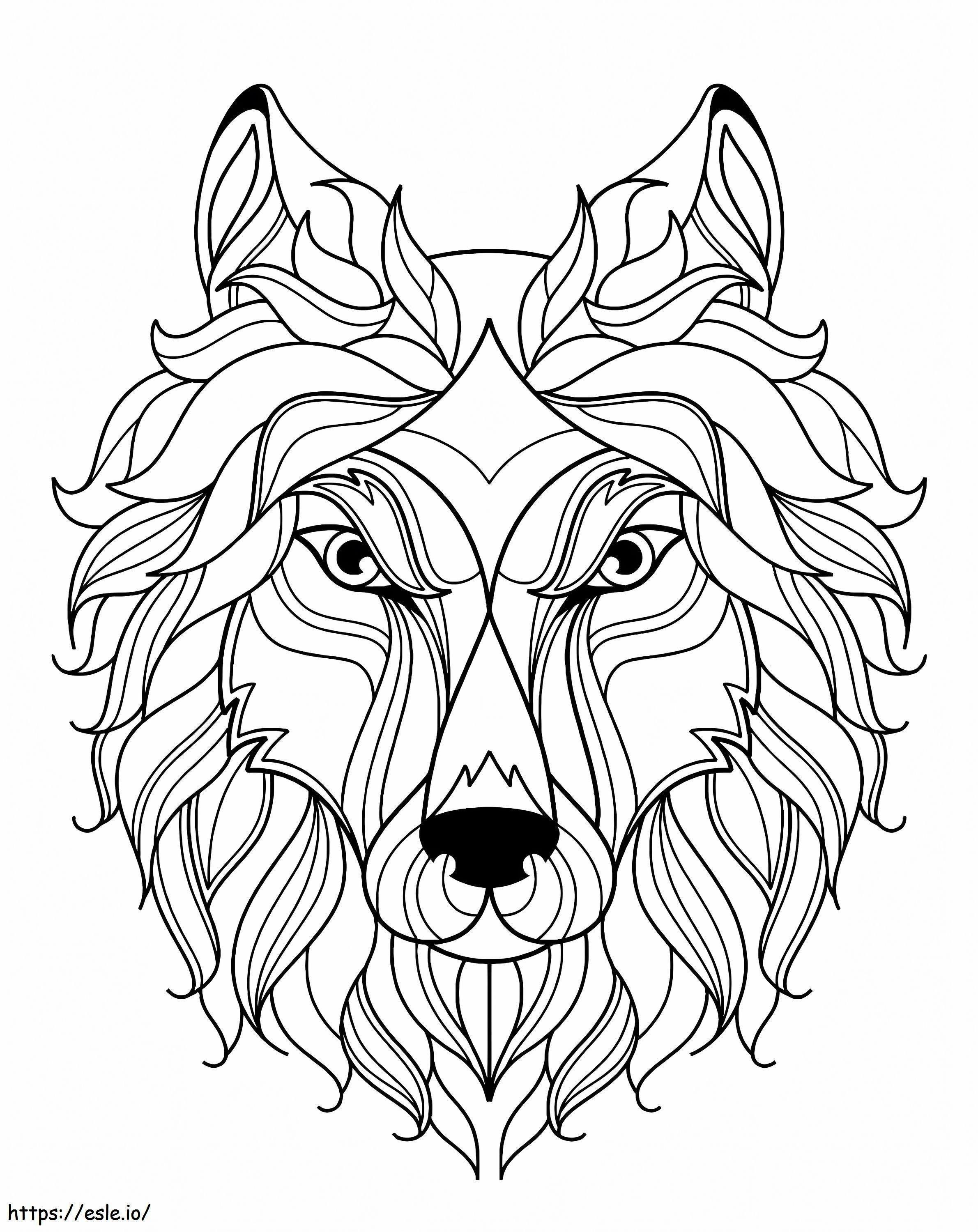 Cool Wolf Head coloring page