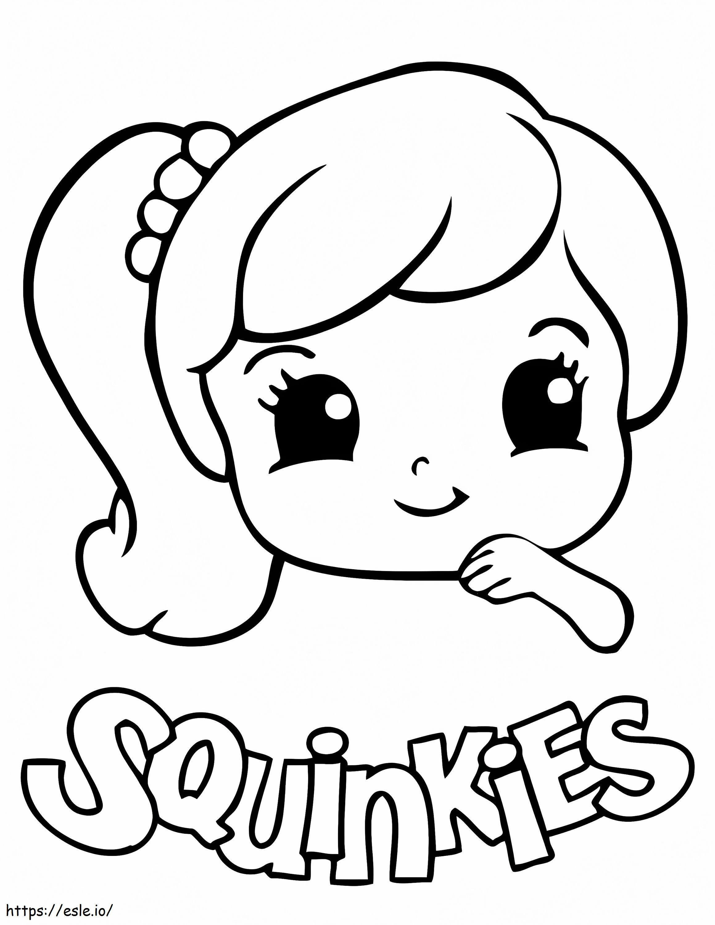 Cute Girl Squinkies coloring page