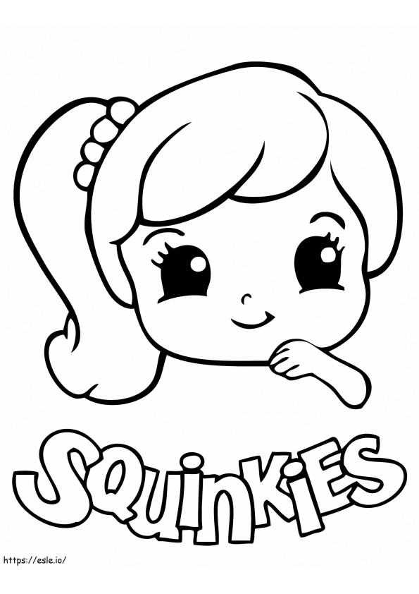 Cute Girl Squinkies coloring page