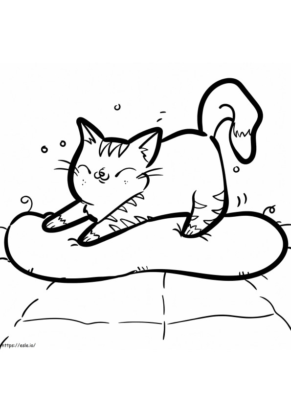 Lazy Kitten coloring page