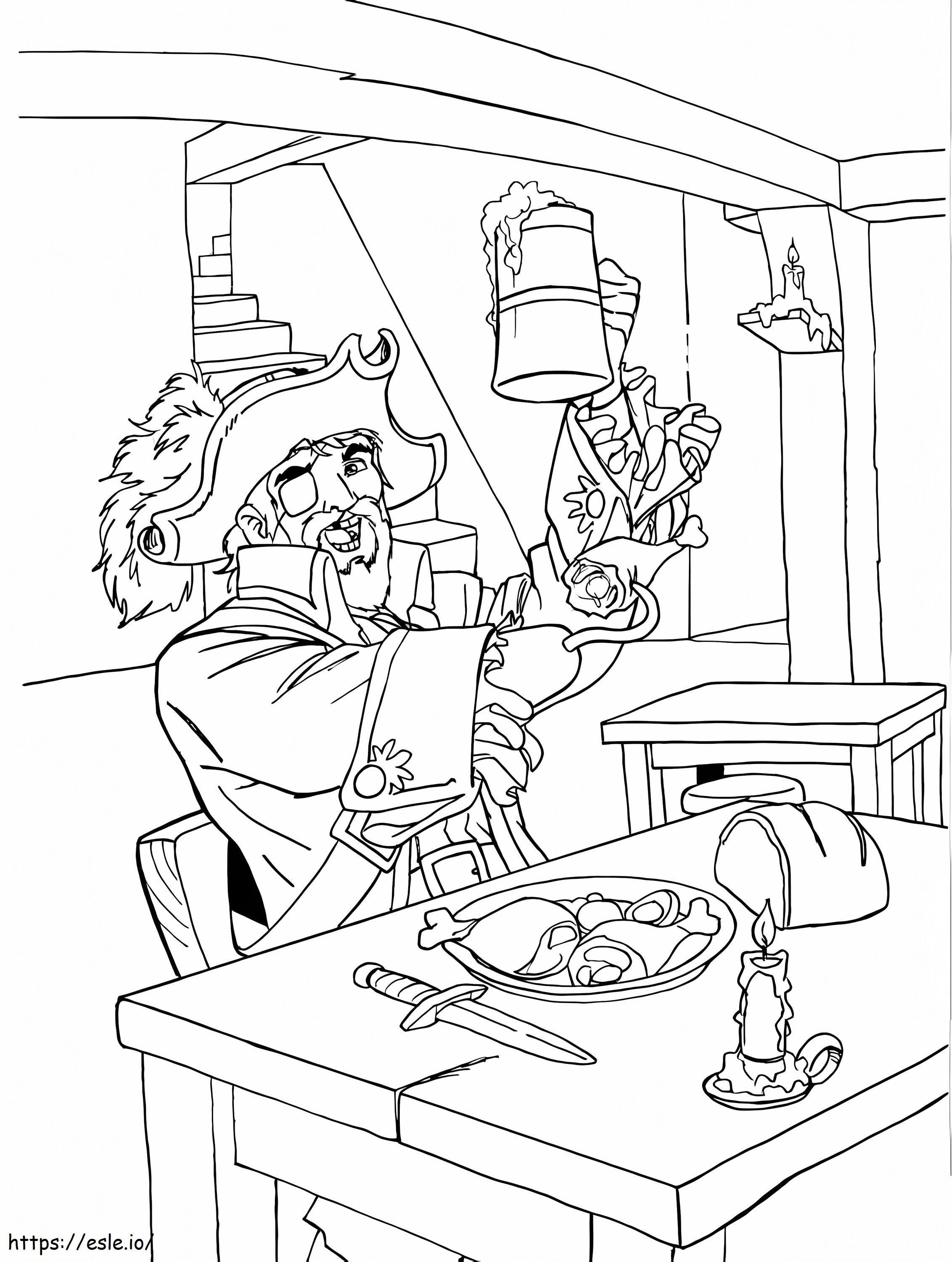 One-Eyed Pirate With A Hook coloring page