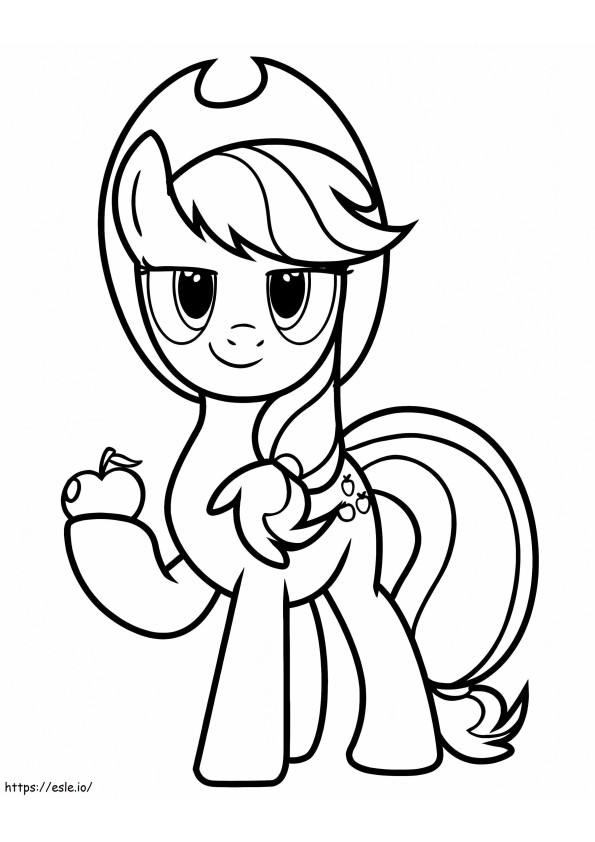 Applejack With An Apple coloring page
