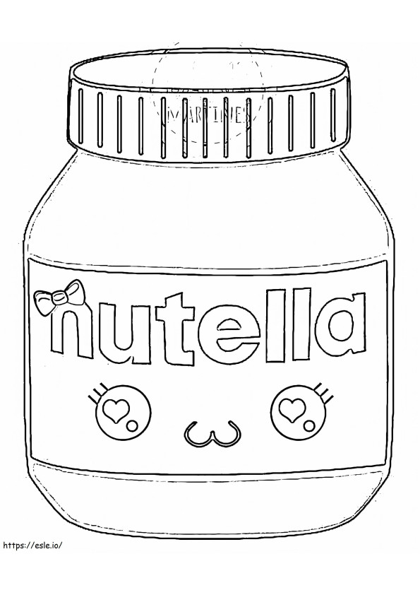 Kawaii Nutella 1 para colorir