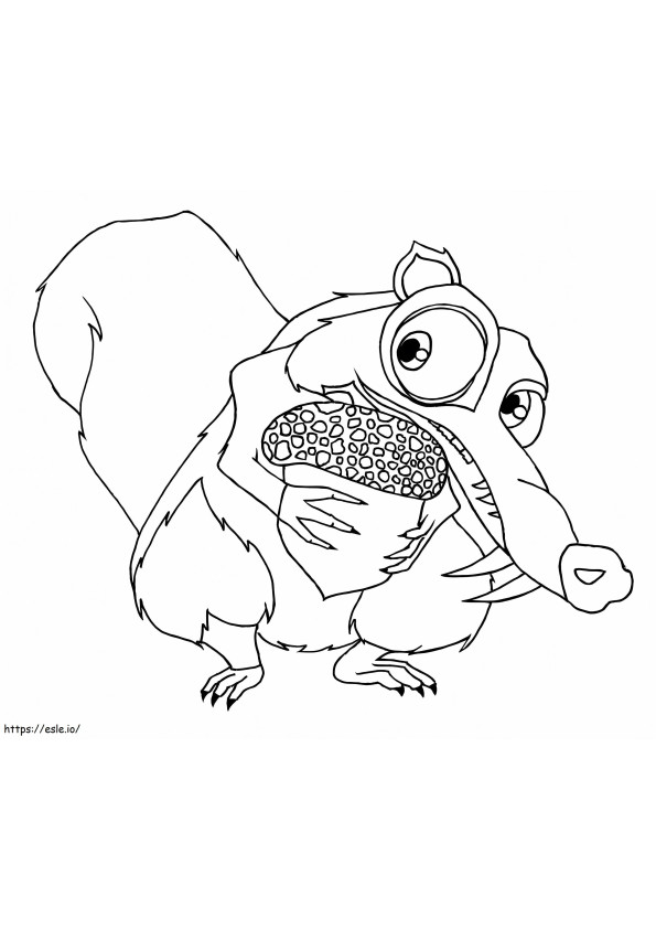 Scrat Of Ice Age coloring page