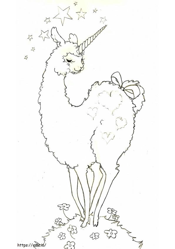 Wonderful Llamacorn coloring page