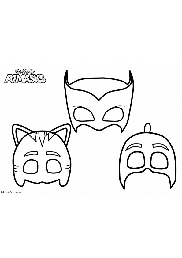 Máscaras PJ 1 para colorir