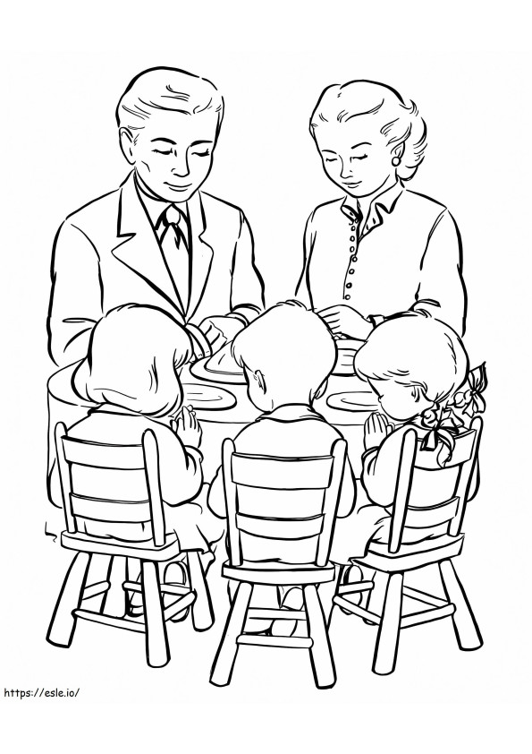 Family Is Having Meal coloring page
